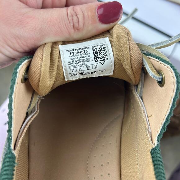 Sperry Top-Sider Koifish Corduroy Boat Shoes – Green & Tan, Size 9 - Picture 8 of 9